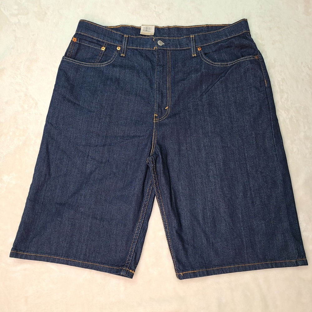 Levi's 569 Men's Loose Straight Stretch Dark Wash Denim Shorts Baggy - 38